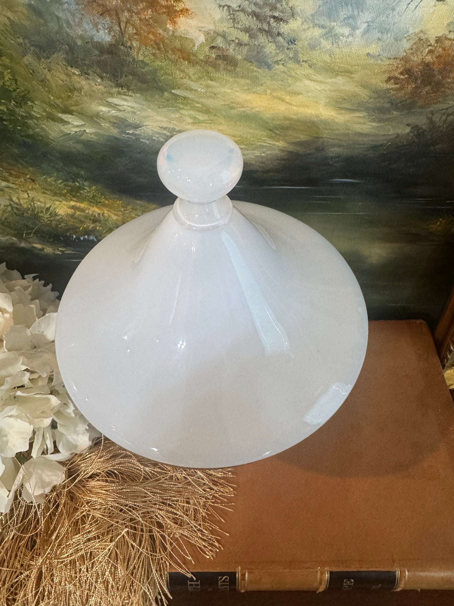 Bulle De Savon Opaline Lidded Compote
