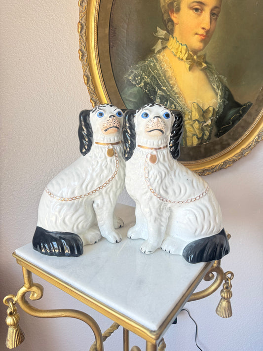 Staffordshire Disraeli Spaniel Dogs - Pair