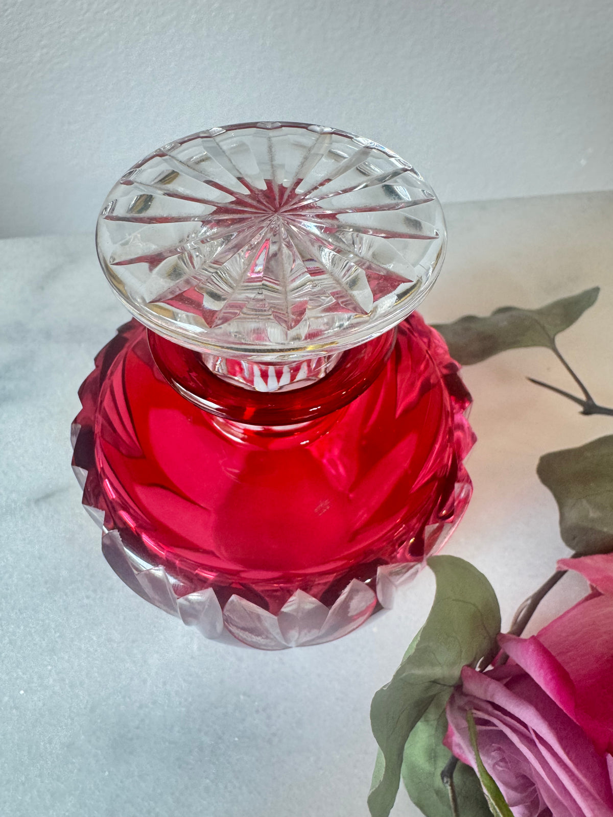 Saint-Louis Cranberry Crystal Perfume Bottle