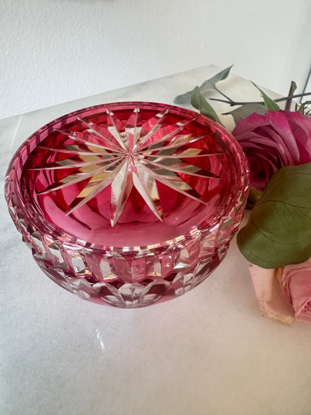 Saint-Louis Cranberry Crystal Powder Box