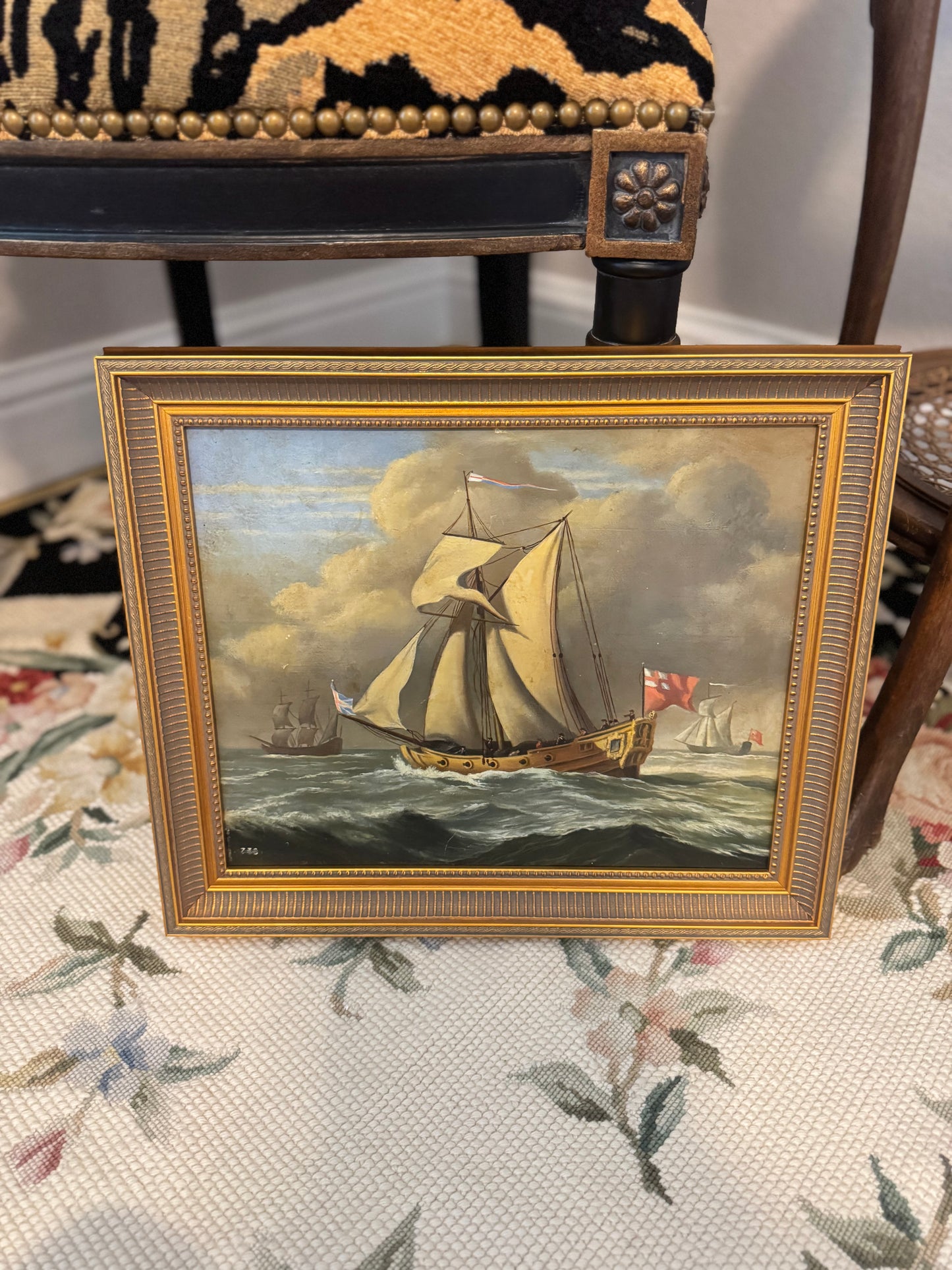 Antique Maritime Ship Painting
