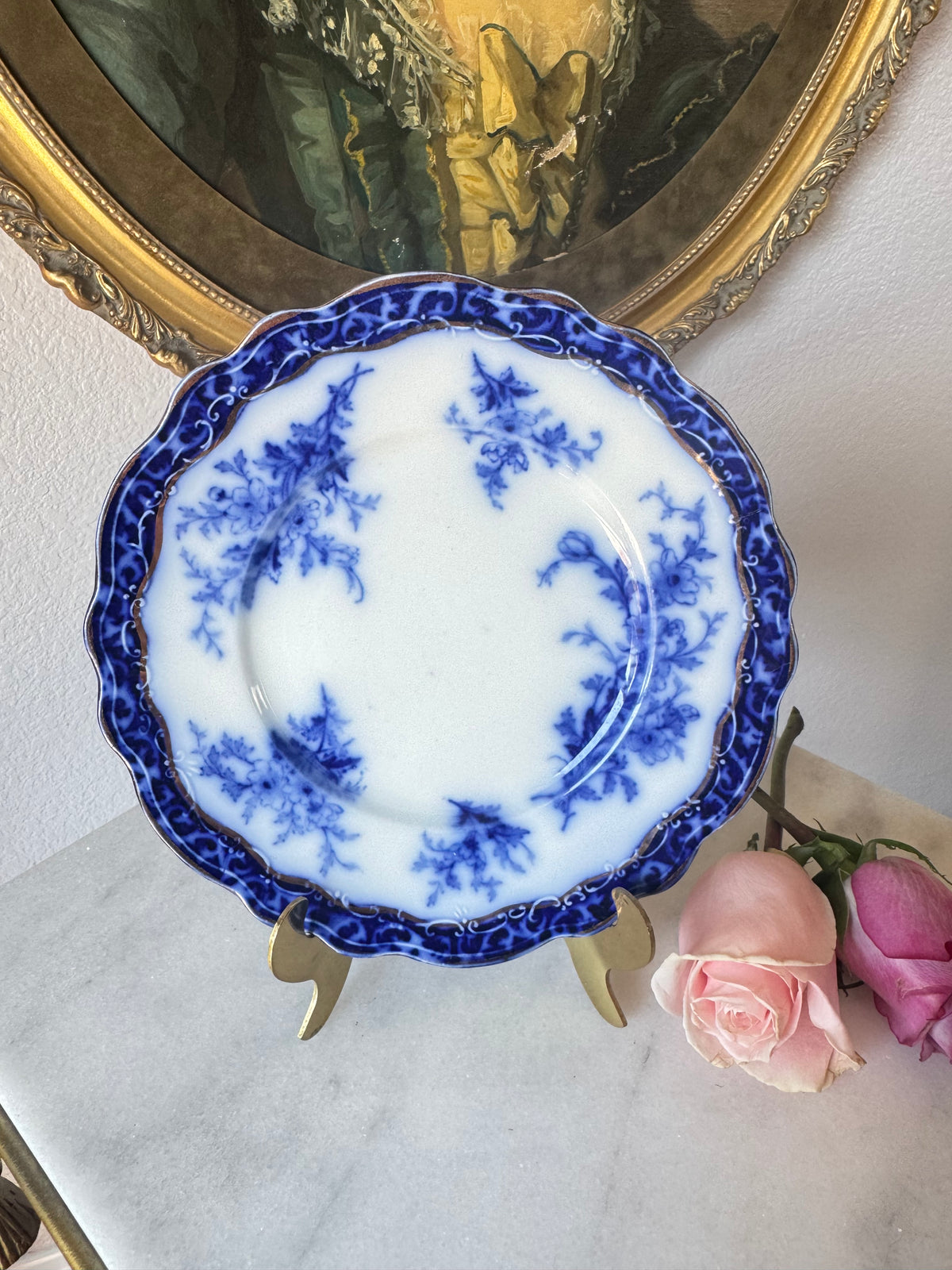 Antique Henry Alcock Touraine Pattern Flow Blue Plate