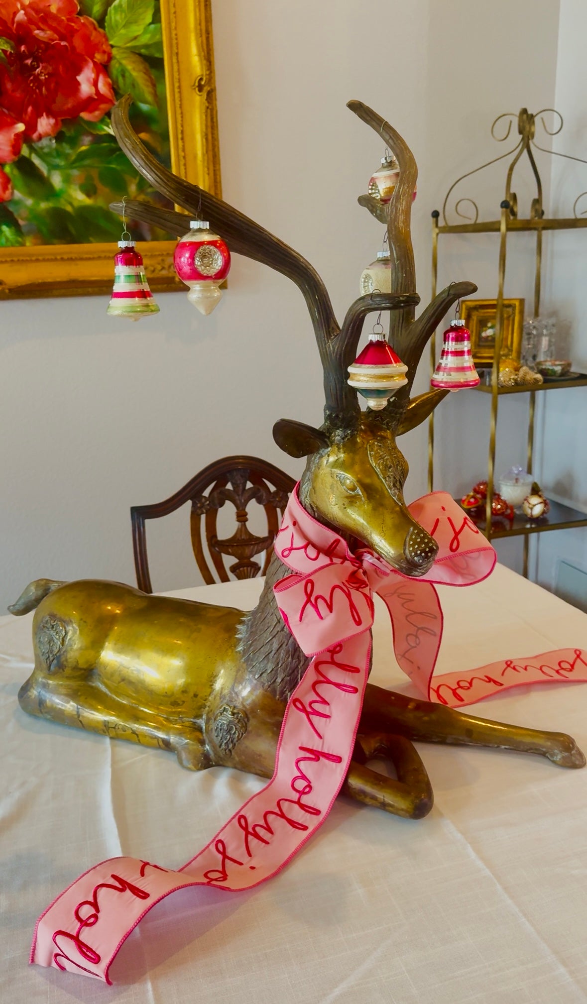 33” Vintage Brass Deer