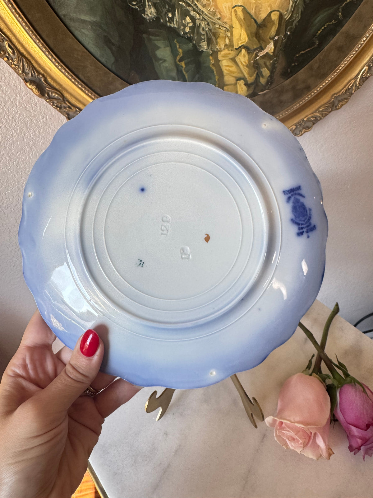 Antique Henry Alcock Touraine Pattern Flow Blue Plate