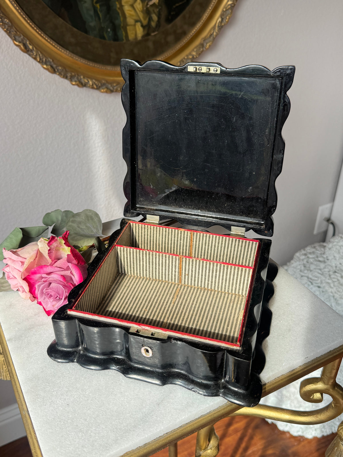 Napoleon III Papier-Mâché Box with Mother-of-Pearl Inlay