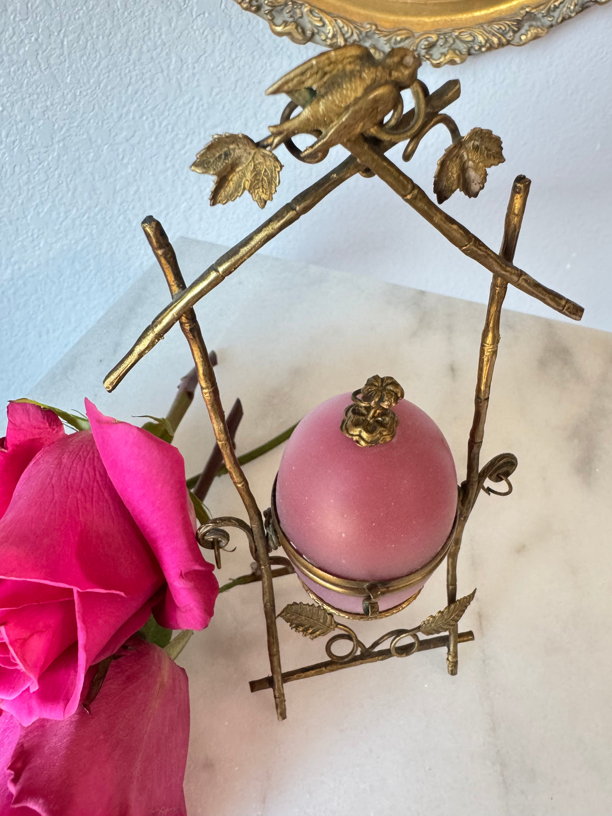 Palais Royal Pink Opaline Egg Perfume Casket