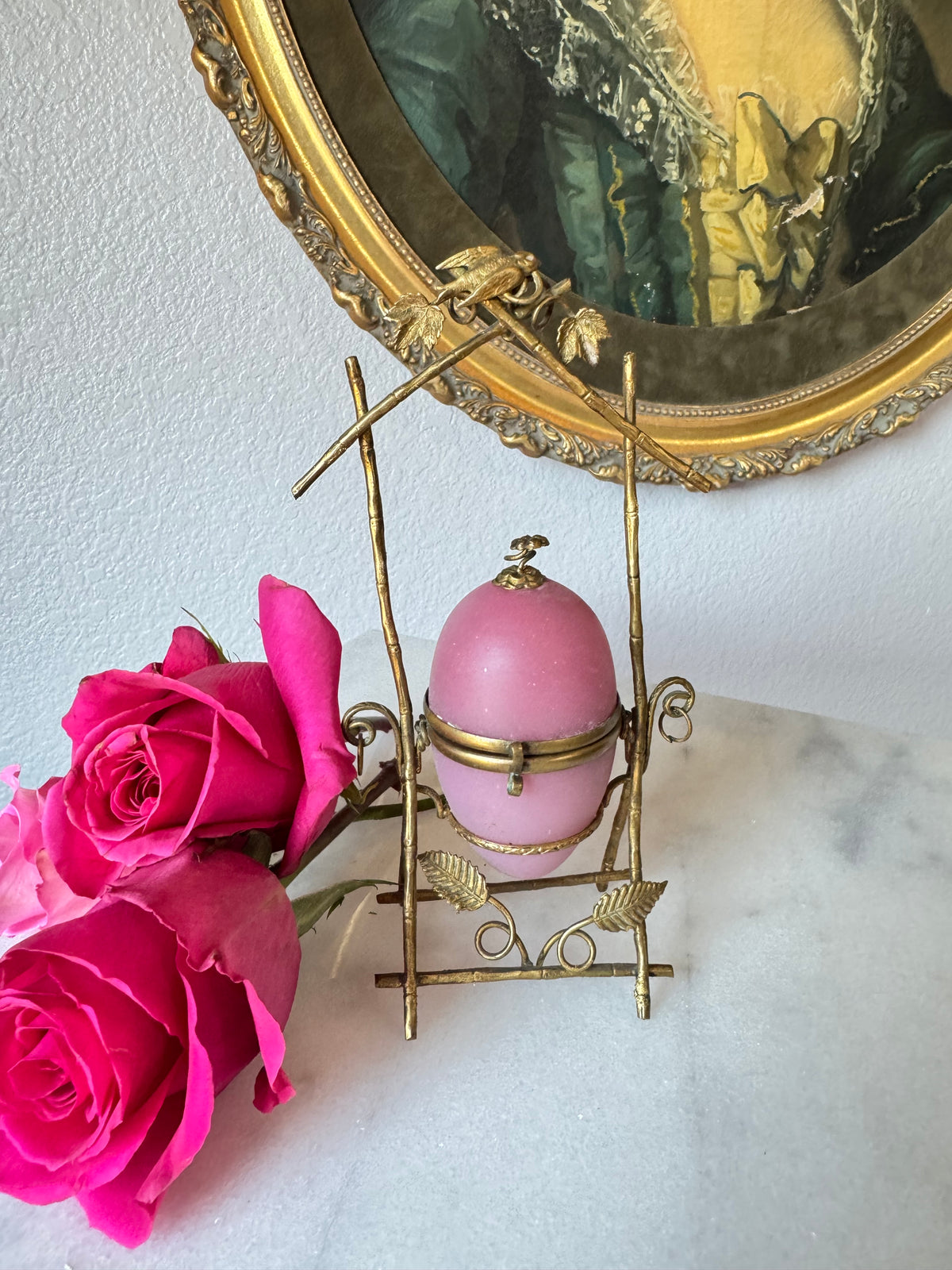 Palais Royal Pink Opaline Egg Perfume Casket