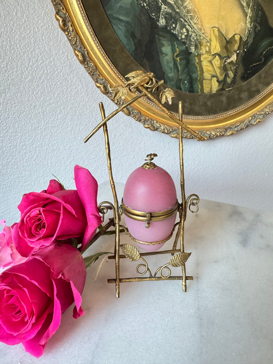 Palais Royal Pink Opaline Egg Perfume Casket