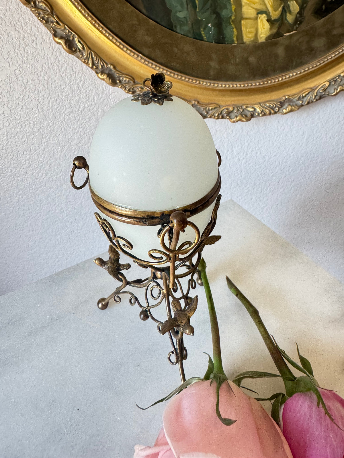 Palais Royal White Opaline Egg Casket