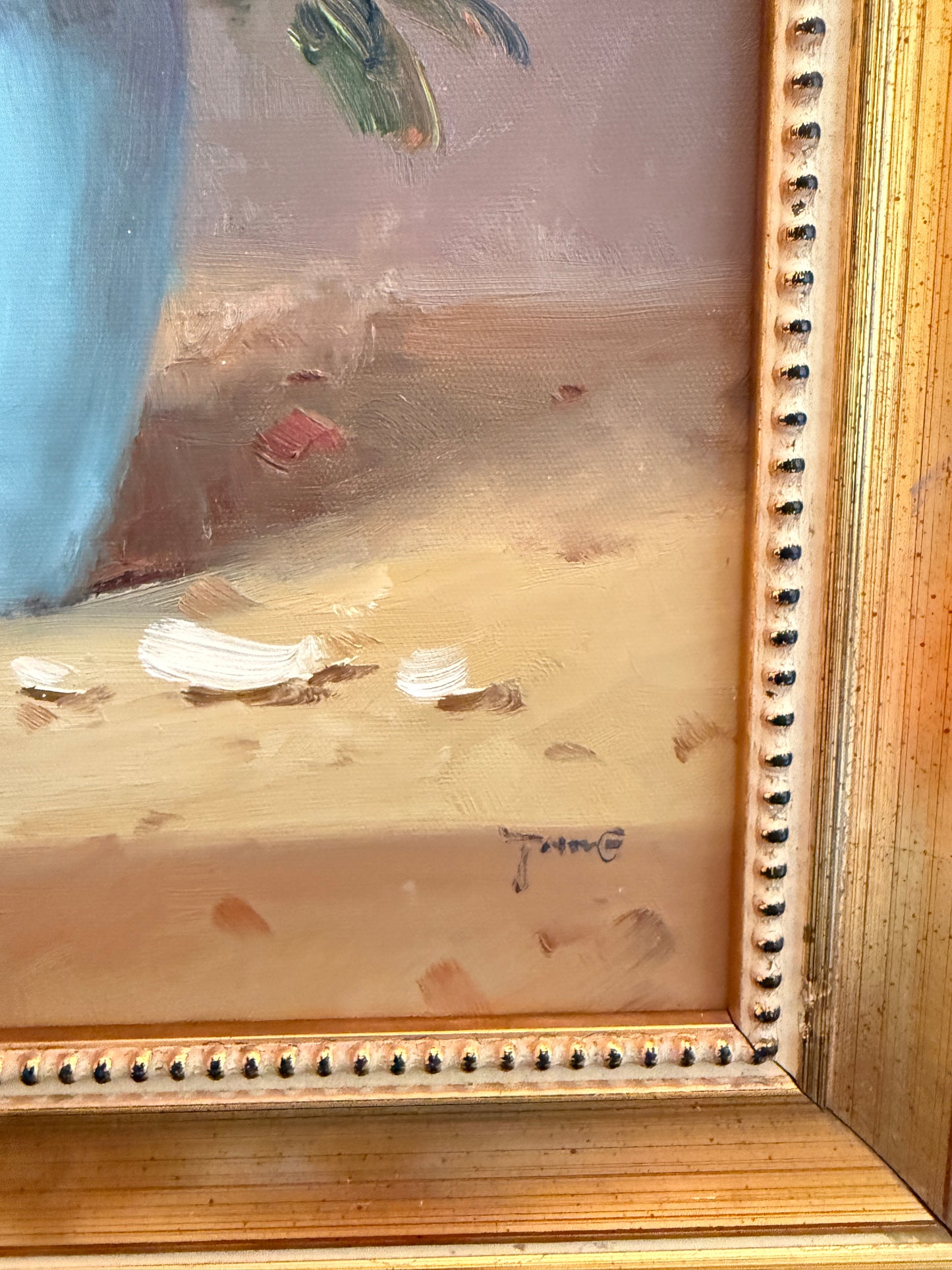 Floral Still Life Oil on Canvas — Signed, 12” x 16” (19¼” x 15¼” Framed)