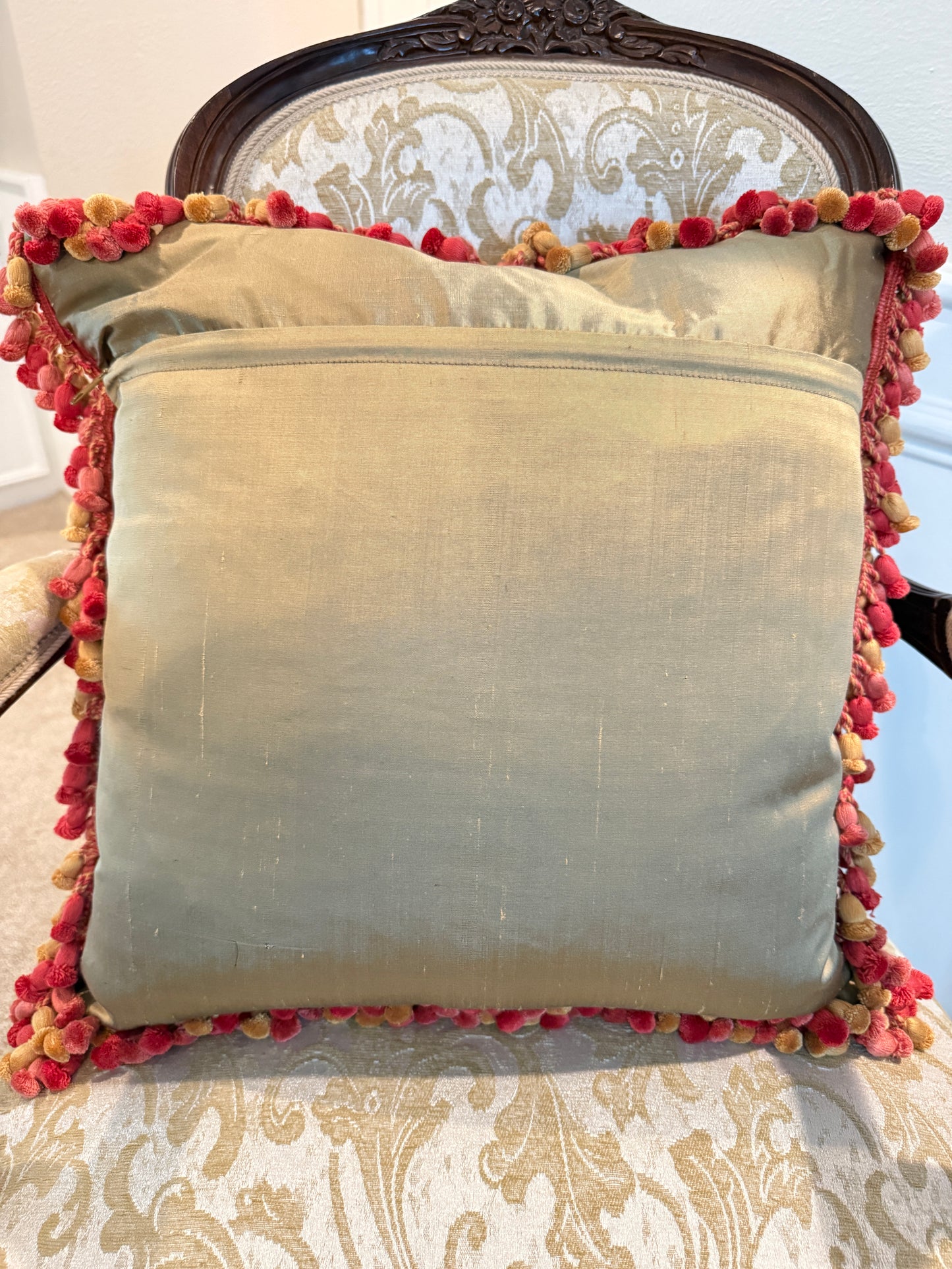 Red Rose French Aubusson Pillow