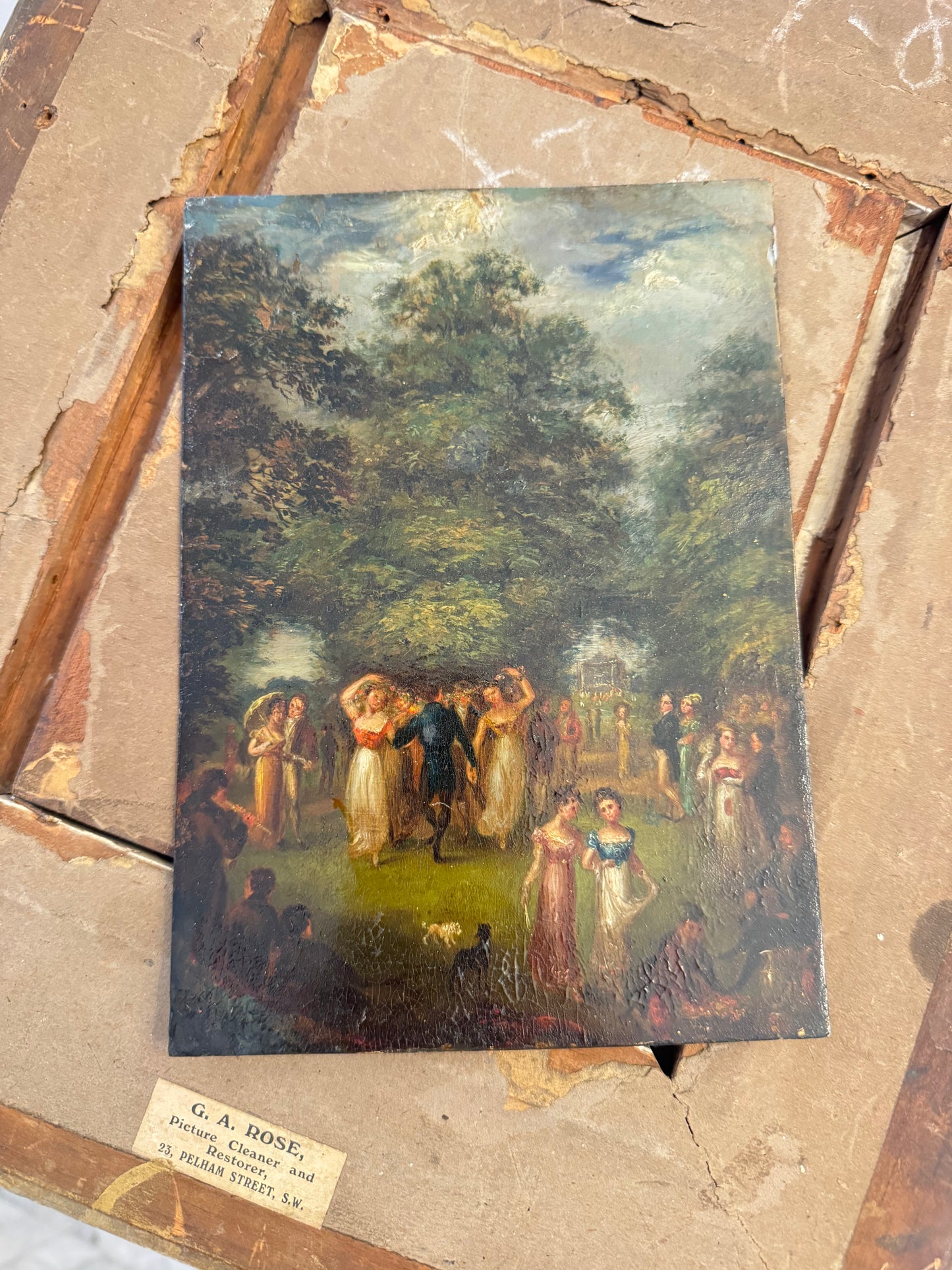 A Garden Fête Oil on Copper