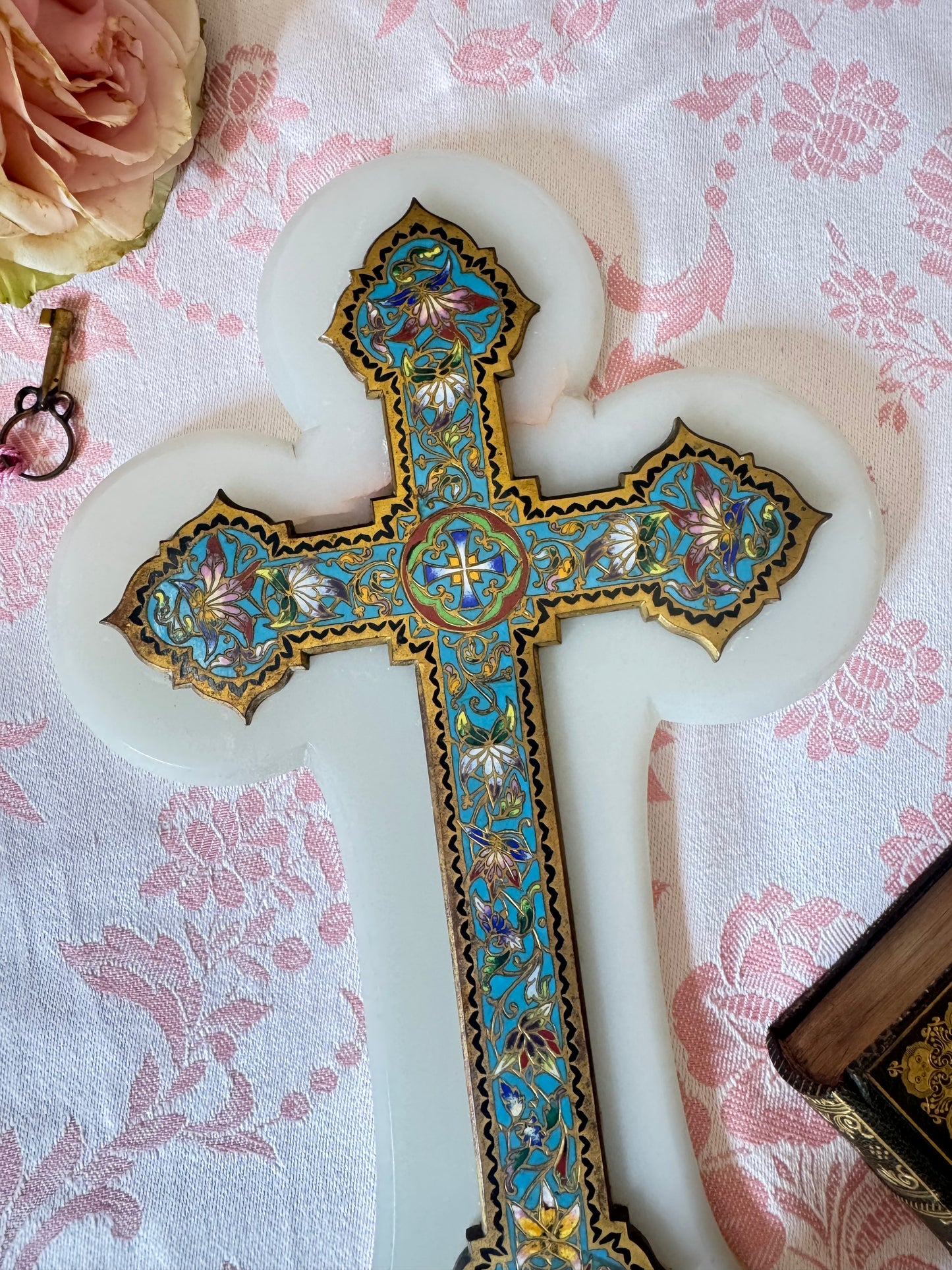 *Reserved* XL French Champlevé Holy Water Font