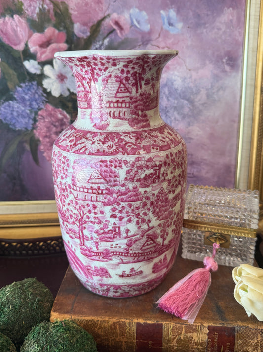 Yong Sheng Toile Pink Vase