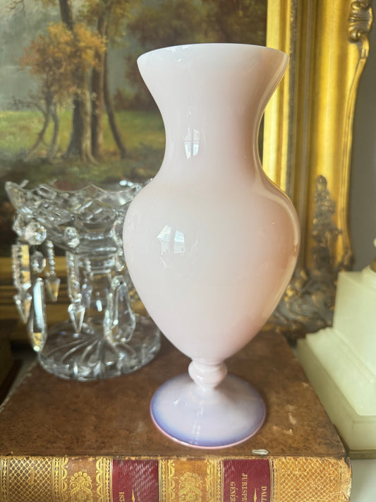 Rare French Antique Opaline Pink Vase