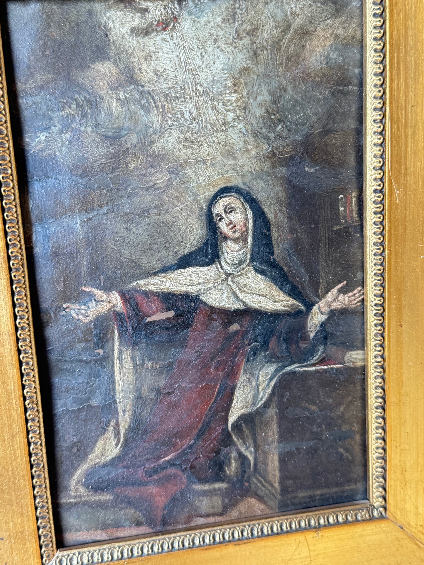 17C Oil on Copper Devotional Painting | Saint Teresa of Jesus