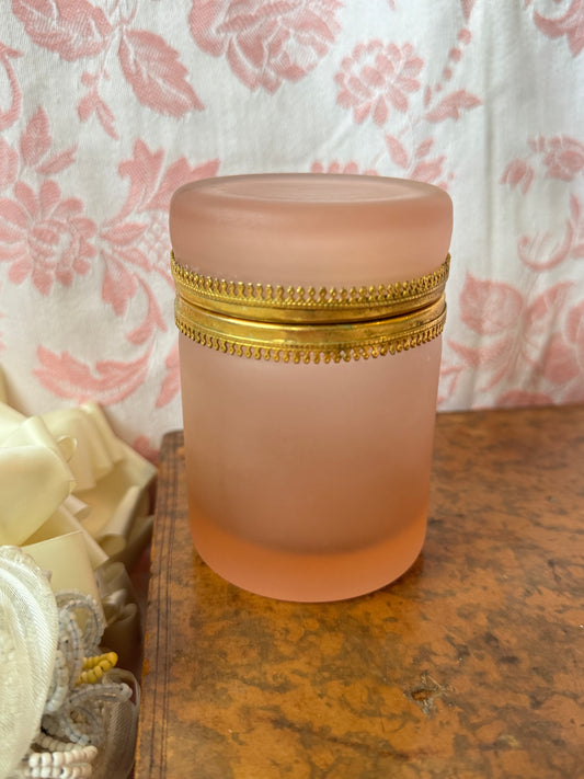 Vintage Pink Satin Opaline Casket