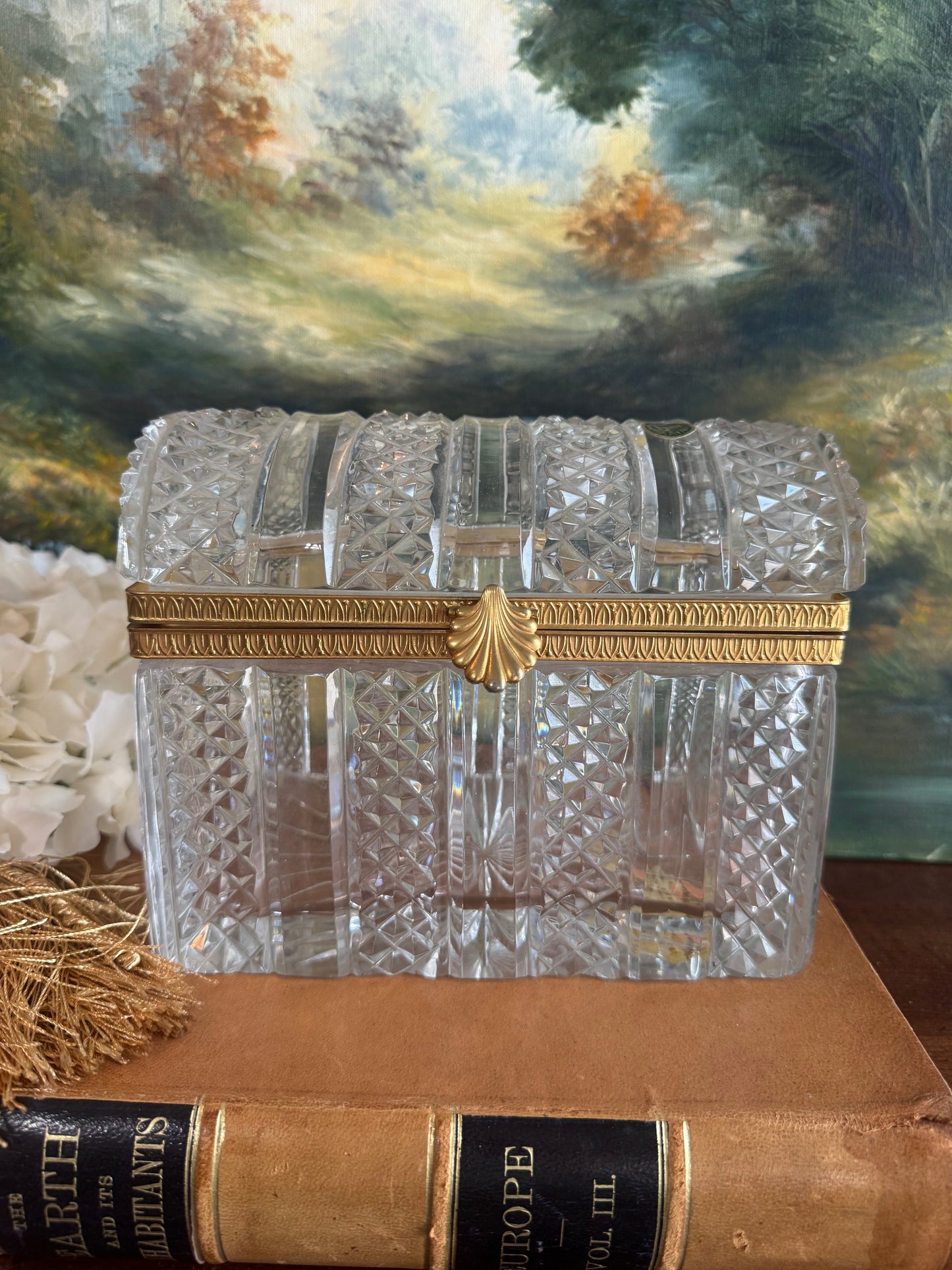 Large French Domed Cut Crystal Casket