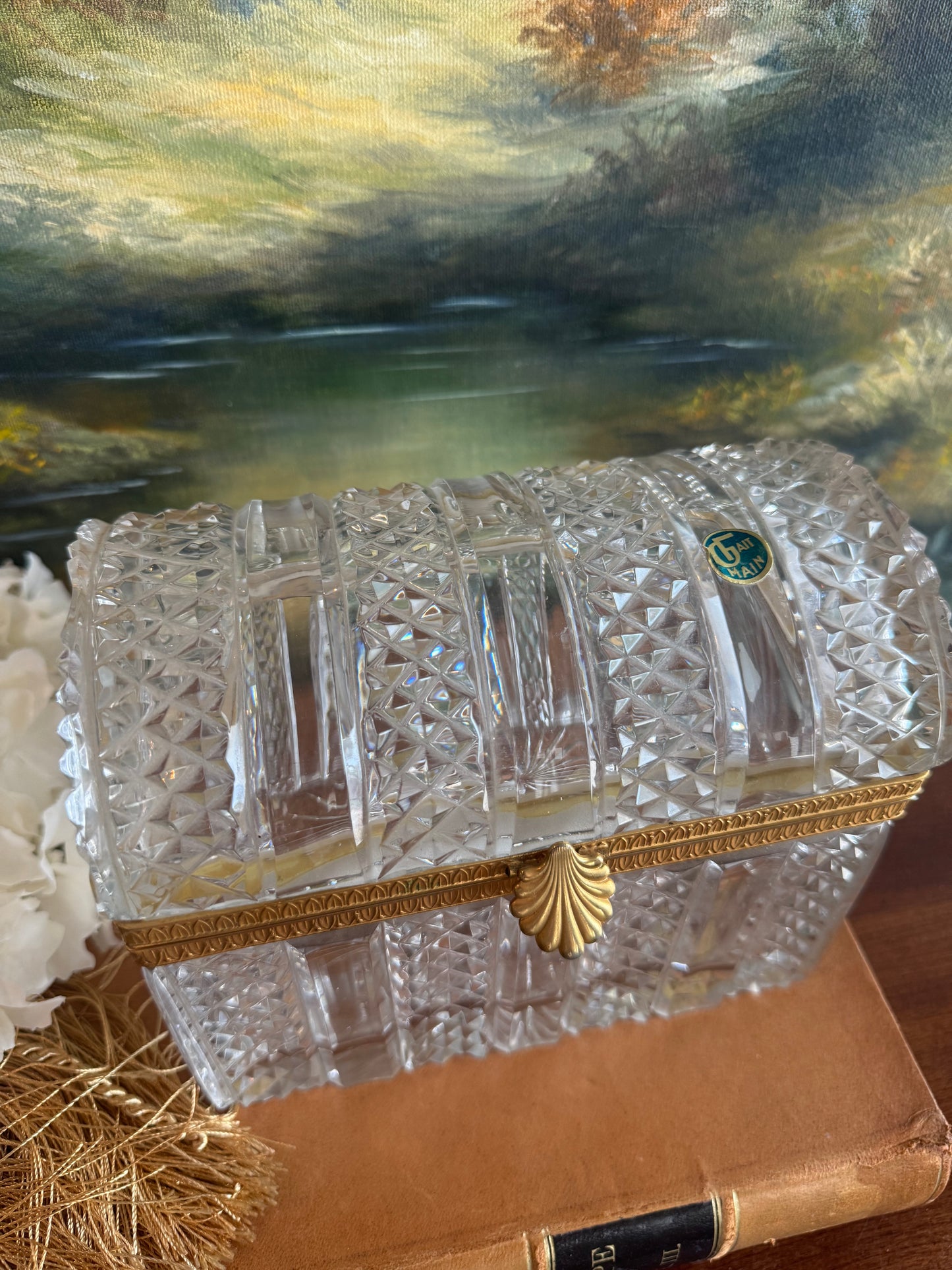 Large French Domed Cut Crystal Casket