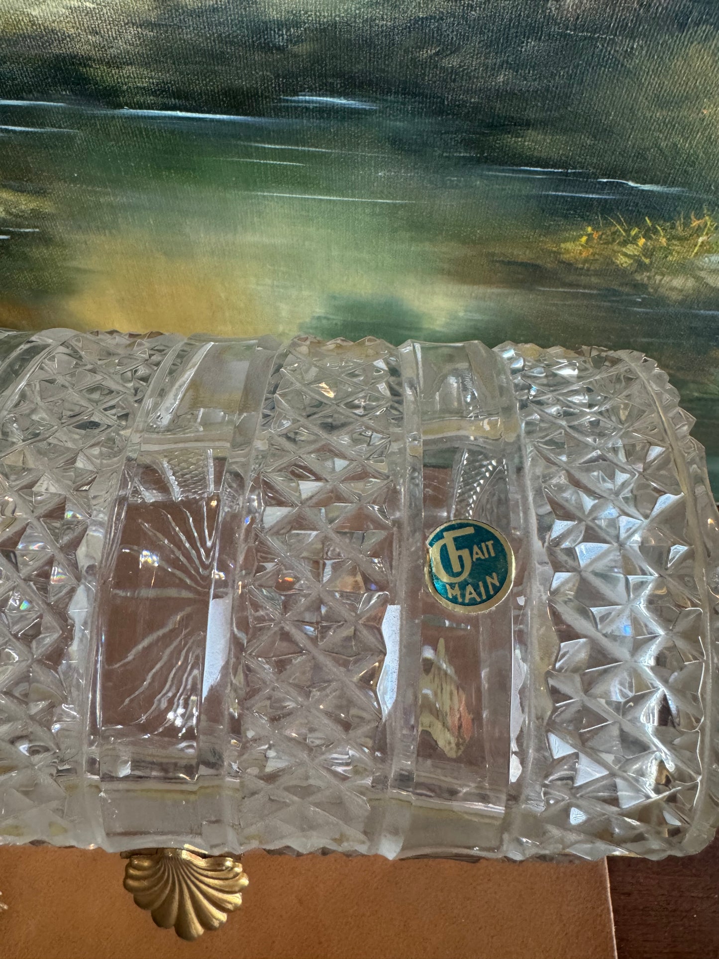 Large French Domed Cut Crystal Casket