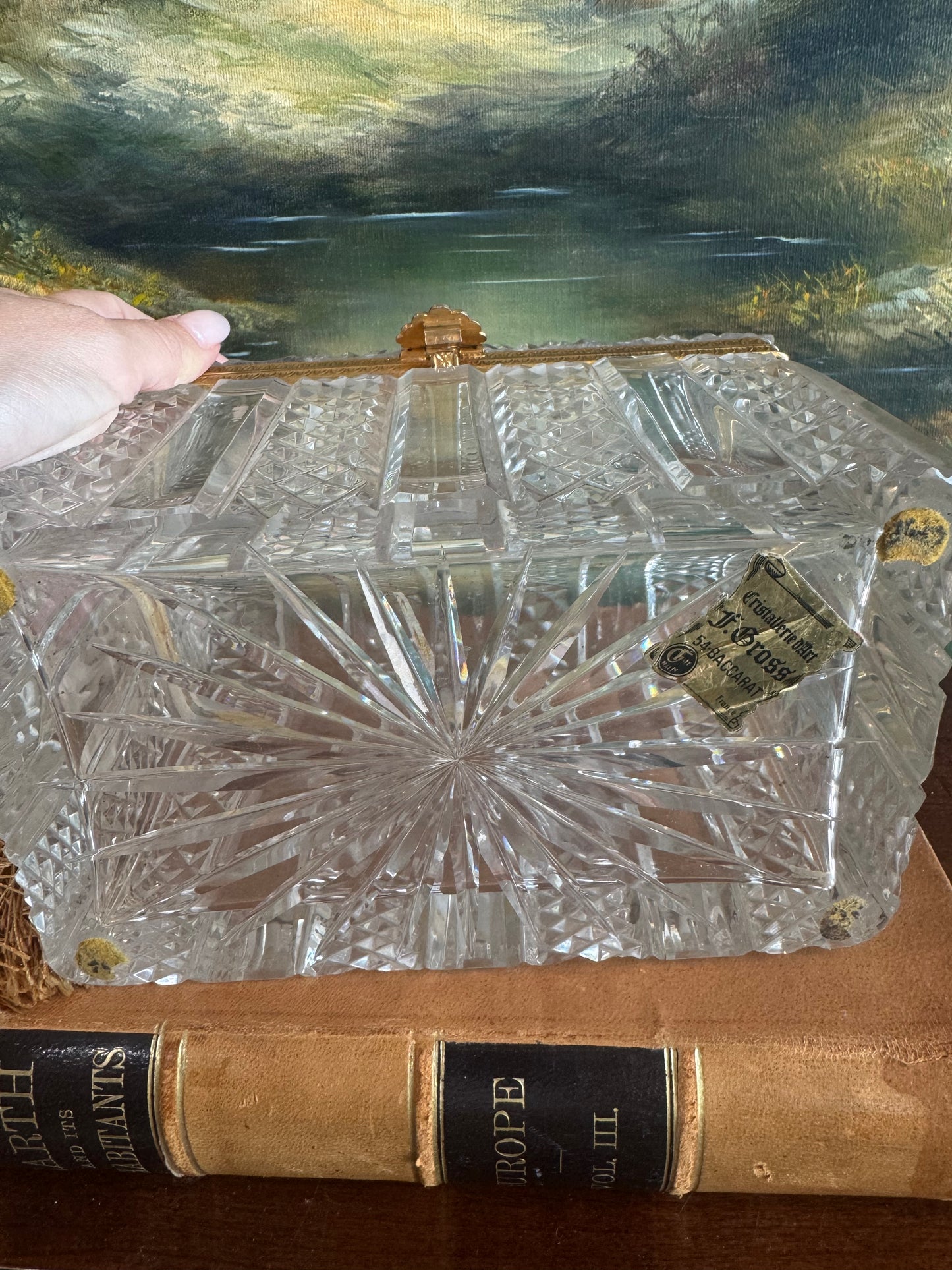 Large French Domed Cut Crystal Casket