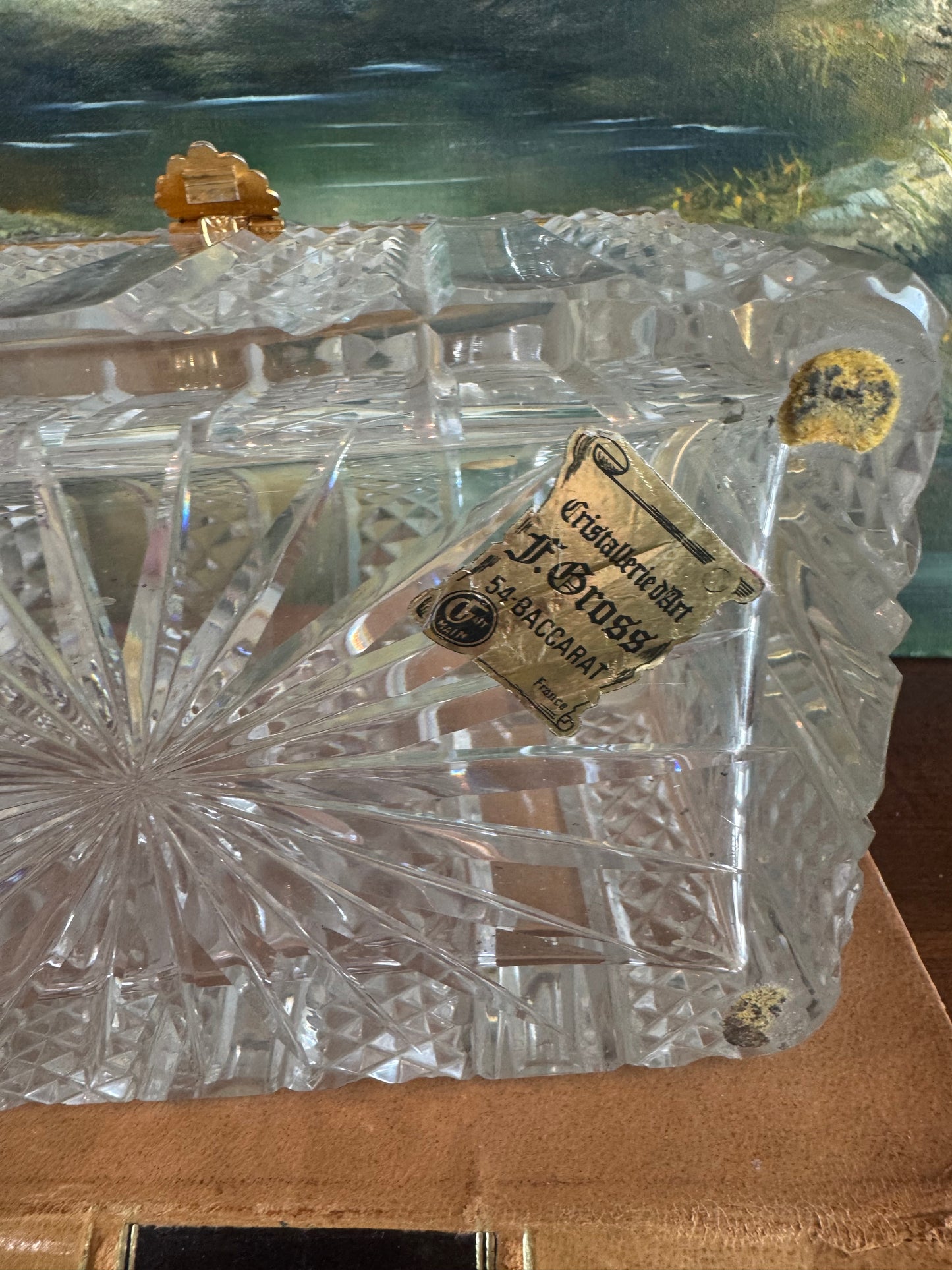 Large French Domed Cut Crystal Casket