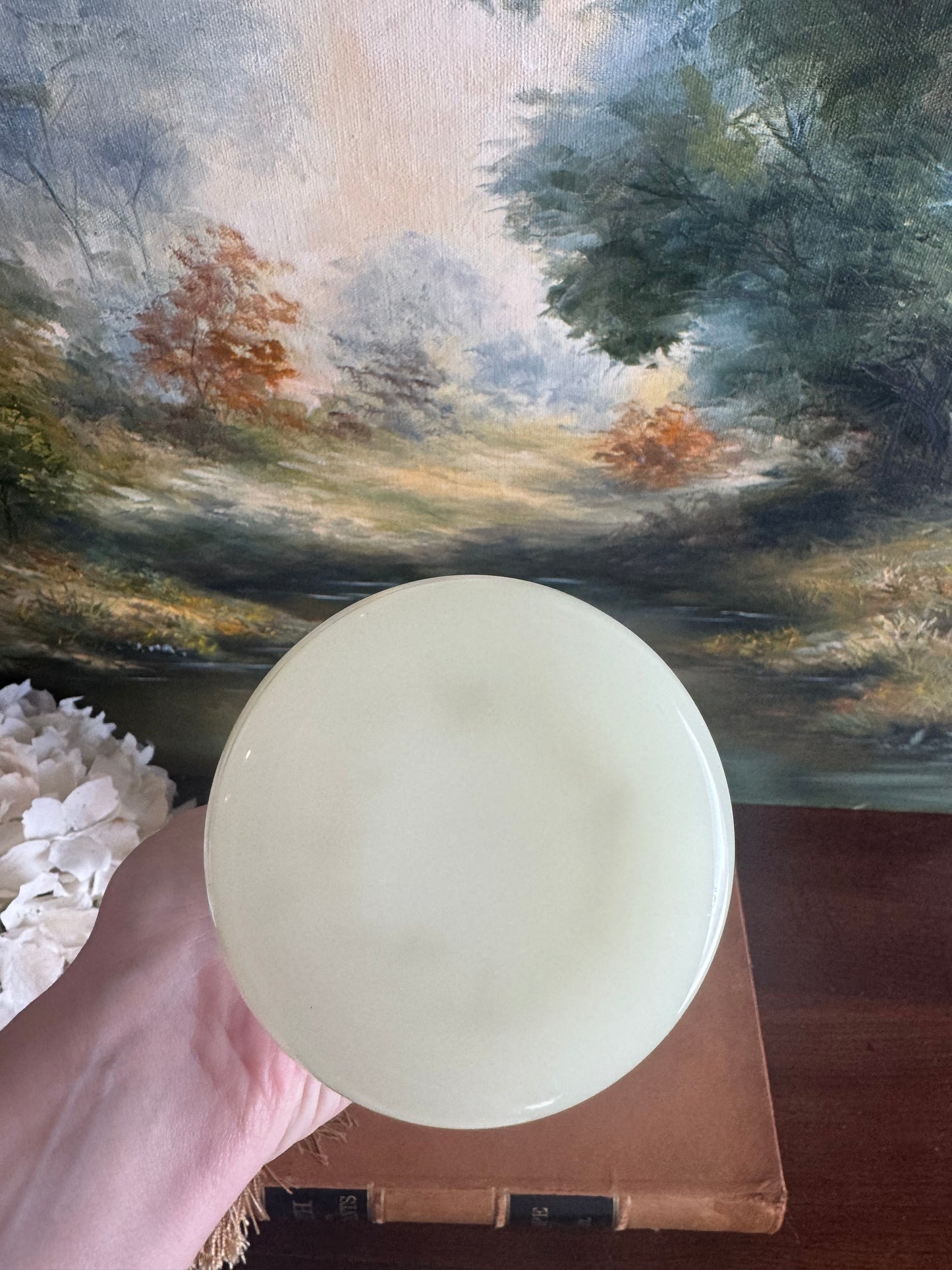 Vintage Murano Yellow Opaline Cylinder Casket