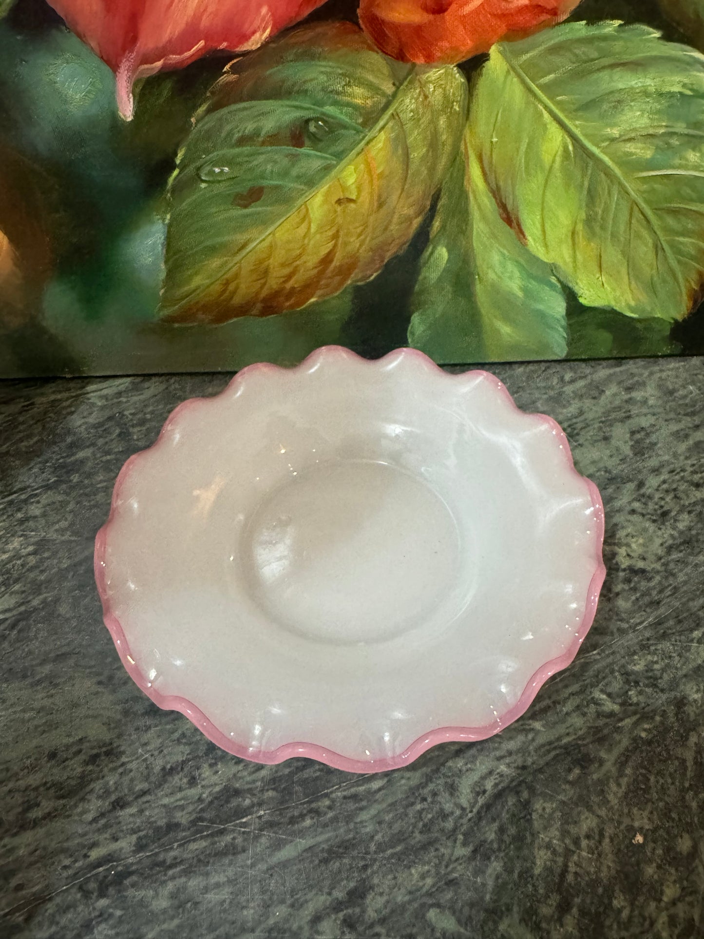Antique French Opaline Bonbonnière Lidded Dish