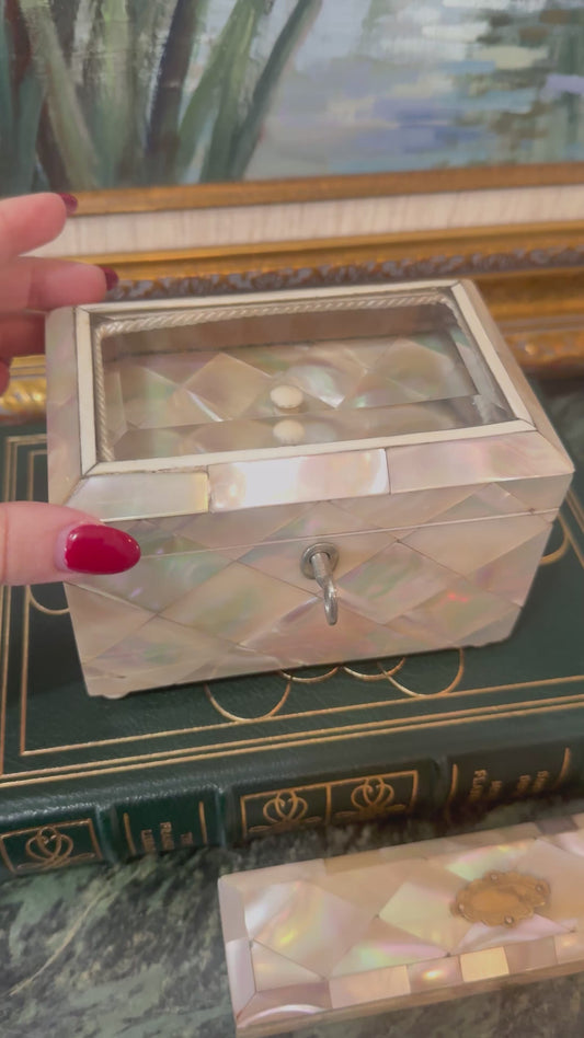 Antique Mother of Pearl Tea Caddy